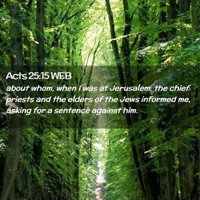 Picture 02 - Acts 25:15 WEB - about whom, when I was at Jerusalem, the chief - Bible Verse Picture