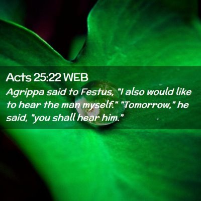 Picture 02 - Acts 25:22 WEB - Agrippa said to Festus, 