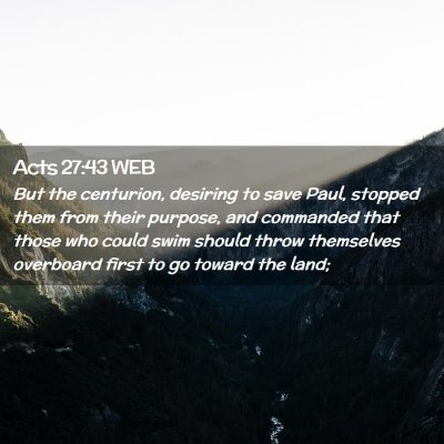 Picture 02 - Acts 27:43 WEB - But the centurion, desiring to save Paul, stopped - Bible Verse Picture