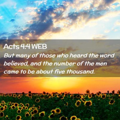 Picture 02 - Acts 4:4 WEB - But many of those who heard the word believed, - Bible Verse Picture