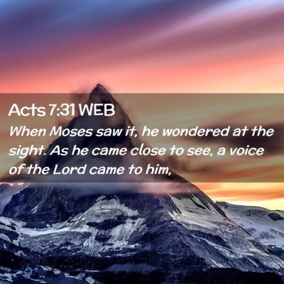 Picture 02 - Acts 7:31 WEB - When Moses saw it, he wondered at the sight. As - Bible Verse Picture