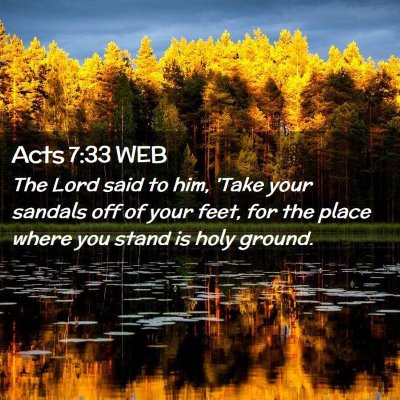 Picture 02 - Acts 7:33 WEB - The Lord said to him, 'Take your sandals off of - Bible Verse Picture