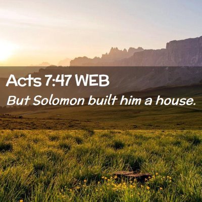 Picture 02 - Acts 7:47 WEB - But Solomon built him a - Bible Verse Picture