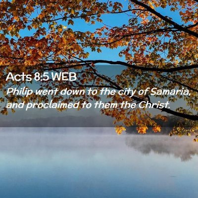 Picture 02 - Acts 8:5 WEB - Philip went down to the city of Samaria, and - Bible Verse Picture