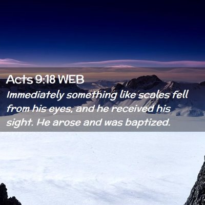 Picture 02 - Acts 9:18 WEB - Immediately something like scales fell from his - Bible Verse Picture