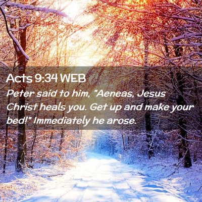 Picture 02 - Acts 9:34 WEB - Peter said to him, 