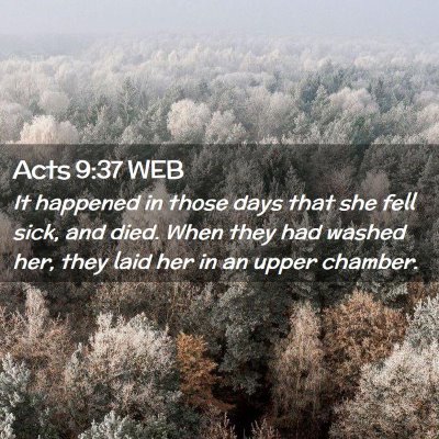 Picture 02 - Acts 9:37 WEB - It happened in those days that she fell sick, and - Bible Verse Picture