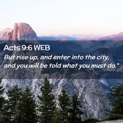 Picture 02 - Acts 9:6 WEB - But rise up, and enter into the city, and you - Bible Verse Picture