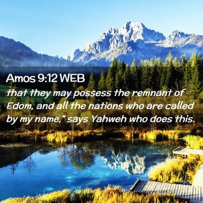 Picture 02 - Amos 9:12 WEB - that they may possess the remnant of Edom, and - Bible Verse Picture