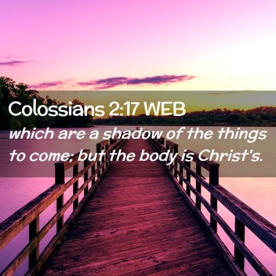 Picture 02 - Colossians 2:17 WEB - which are a shadow of the things to come; but the - Bible Verse Picture