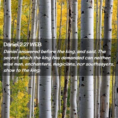 Picture 02 - Daniel 2:27 WEB - Daniel answered before the king, and said, The - Bible Verse Picture