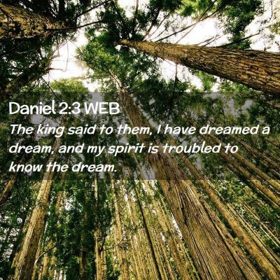 Picture 02 - Daniel 2:3 WEB - The king said to them, I have dreamed a dream, - Bible Verse Picture