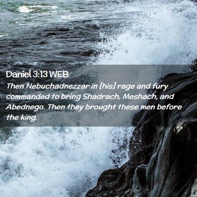 Picture 02 - Daniel 3:13 WEB - Then Nebuchadnezzar in [his] rage and fury - Bible Verse Picture