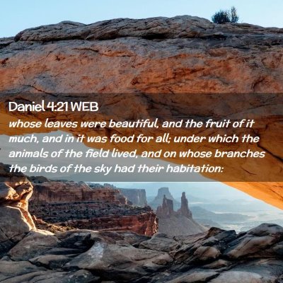 Picture 02 - Daniel 4:21 WEB - whose leaves were beautiful, and the fruit of it - Bible Verse Picture