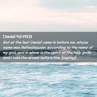 Picture 02 - Daniel 4:8 WEB - But at the last Daniel came in before me, whose - Bible Verse Picture