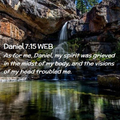 Picture 02 - Daniel 7:15 WEB - As for me, Daniel, my spirit was grieved in the - Bible Verse Picture
