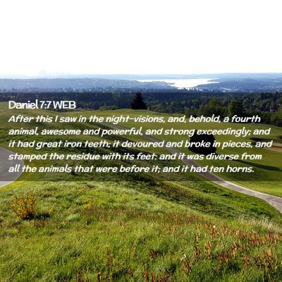 Picture 02 - Daniel 7:7 WEB - After this I saw in the night-visions, and, - Bible Verse Picture