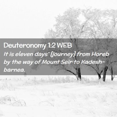 Picture 02 - Deuteronomy 1:2 WEB - It is eleven days' [journey] from Horeb by the - Bible Verse Picture
