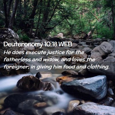 Picture 02 - Deuteronomy 10:18 WEB - He does execute justice for the fatherless and - Bible Verse Picture