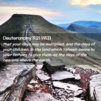 Picture 02 - Deuteronomy 11:21 WEB - that your days may be multiplied, and the days of - Bible Verse Picture