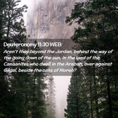 Picture 02 - Deuteronomy 11:30 WEB - Aren't they beyond the Jordan, behind the way of - Bible Verse Picture