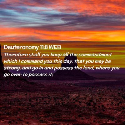 Picture 02 - Deuteronomy 11:8 WEB - Therefore shall you keep all the commandment - Bible Verse Picture