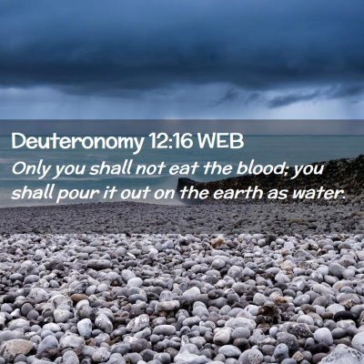 Picture 02 - Deuteronomy 12:16 WEB - Only you shall not eat the blood; you shall pour - Bible Verse Picture
