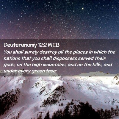 Picture 02 - Deuteronomy 12:2 WEB - You shall surely destroy all the places in which - Bible Verse Picture