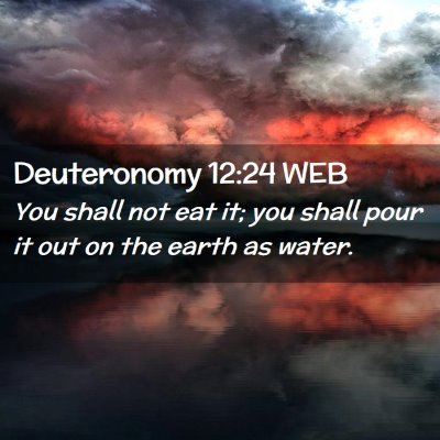 Picture 02 - Deuteronomy 12:24 WEB - You shall not eat it; you shall pour it out on - Bible Verse Picture