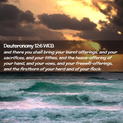 Picture 02 - Deuteronomy 12:6 WEB - and there you shall bring your burnt offerings, - Bible Verse Picture
