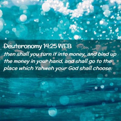 Picture 02 - Deuteronomy 14:25 WEB - then shall you turn it into money, and bind up - Bible Verse Picture
