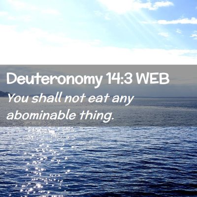 Picture 02 - Deuteronomy 14:3 WEB - You shall not eat any abominable - Bible Verse Picture