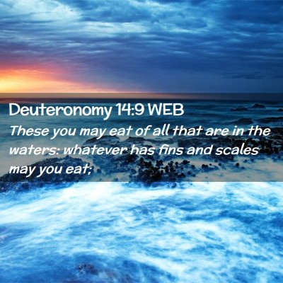 Picture 02 - Deuteronomy 14:9 WEB - These you may eat of all that are in the waters: - Bible Verse Picture