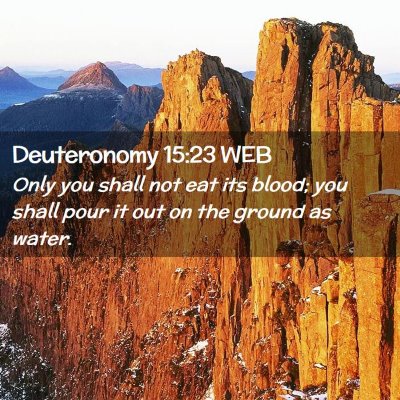 Picture 02 - Deuteronomy 15:23 WEB - Only you shall not eat its blood; you shall pour - Bible Verse Picture