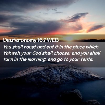 Picture 02 - Deuteronomy 16:7 WEB - You shall roast and eat it in the place which - Bible Verse Picture
