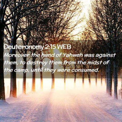 Picture 02 - Deuteronomy 2:15 WEB - Moreover the hand of Yahweh was against them, to - Bible Verse Picture
