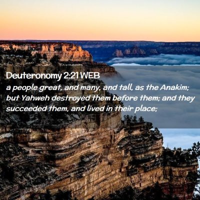 Picture 02 - Deuteronomy 2:21 WEB - a people great, and many, and tall, as the - Bible Verse Picture