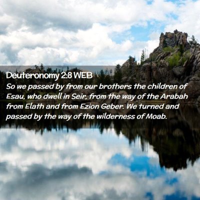 Picture 02 - Deuteronomy 2:8 WEB - So we passed by from our brothers the children of - Bible Verse Picture