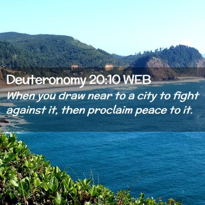 Picture 02 - Deuteronomy 20:10 WEB - When you draw near to a city to fight against it, - Bible Verse Picture
