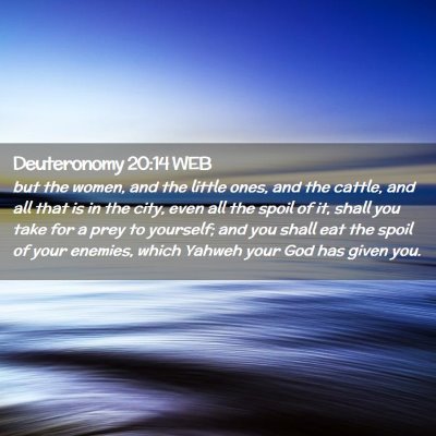 Picture 02 - Deuteronomy 20:14 WEB - but the women, and the little ones, and the - Bible Verse Picture