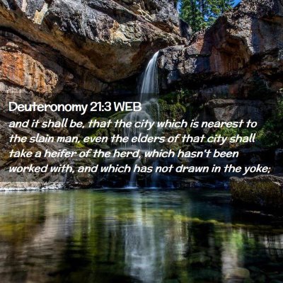 Picture 02 - Deuteronomy 21:3 WEB - and it shall be, that the city which is nearest - Bible Verse Picture