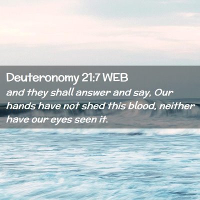 Picture 02 - Deuteronomy 21:7 WEB - and they shall answer and say, Our hands have not - Bible Verse Picture