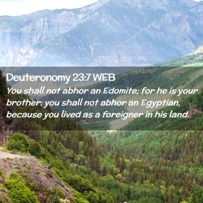Picture 02 - Deuteronomy 23:7 WEB - You shall not abhor an Edomite; for he is your - Bible Verse Picture