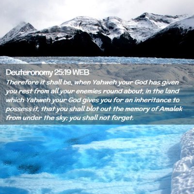 Picture 02 - Deuteronomy 25:19 WEB - Therefore it shall be, when Yahweh your God has - Bible Verse Picture