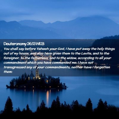 Picture 02 - Deuteronomy 26:13 WEB - You shall say before Yahweh your God, I have put - Bible Verse Picture