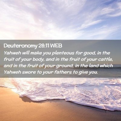 Picture 02 - Deuteronomy 28:11 WEB - Yahweh will make you plenteous for good, in the - Bible Verse Picture