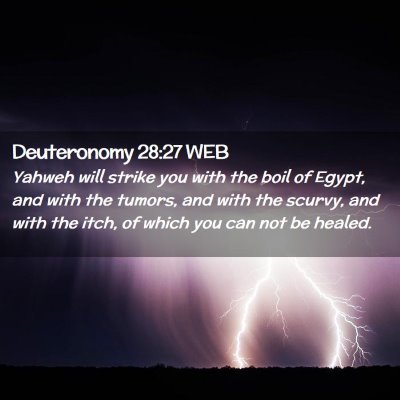 Picture 02 - Deuteronomy 28:27 WEB - Yahweh will strike you with the boil of Egypt, - Bible Verse Picture