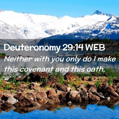 Picture 02 - Deuteronomy 29:14 WEB - Neither with you only do I make this covenant and - Bible Verse Picture