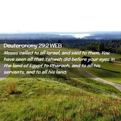 Picture 02 - Deuteronomy 29:2 WEB - Moses called to all Israel, and said to them, You - Bible Verse Picture