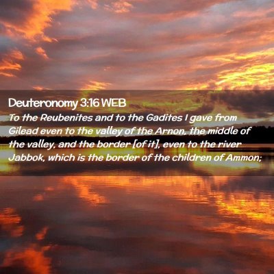 Picture 02 - Deuteronomy 3:16 WEB - To the Reubenites and to the Gadites I gave from - Bible Verse Picture